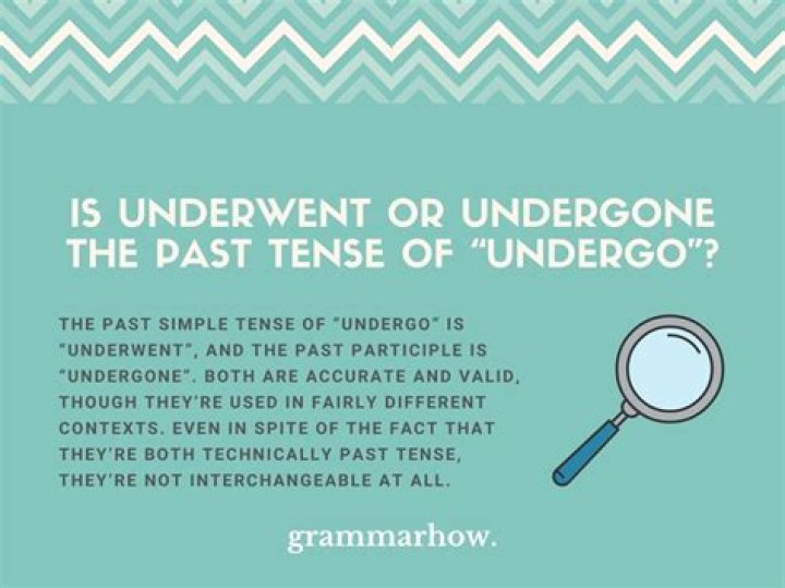 How to use underwent and undergone?