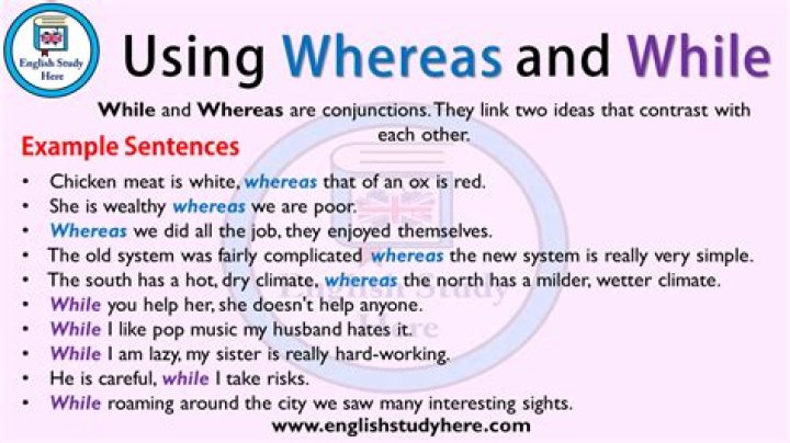How to use whereas in a sentence?