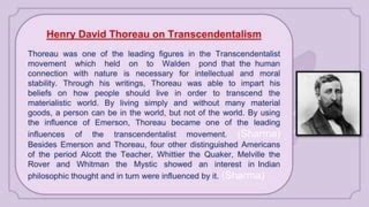 How was thoreau a transcendentalism?