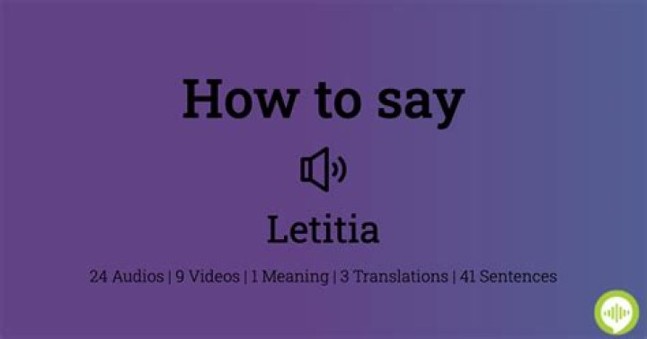 How you pronounce letitia?