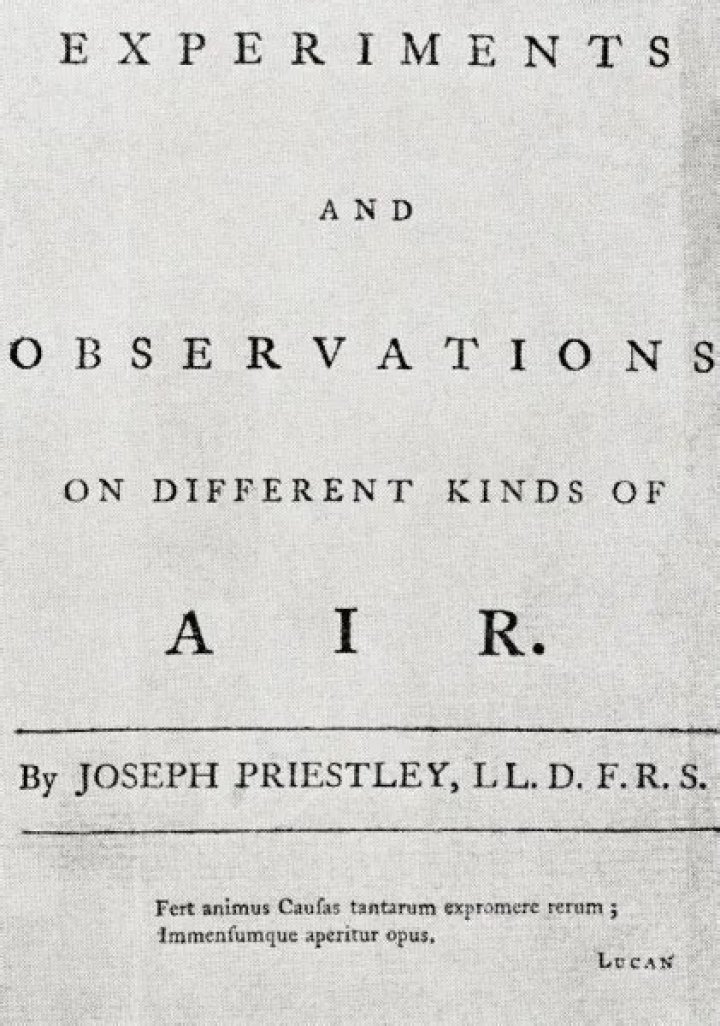 In 1772 joseph priestley demonstrated that?