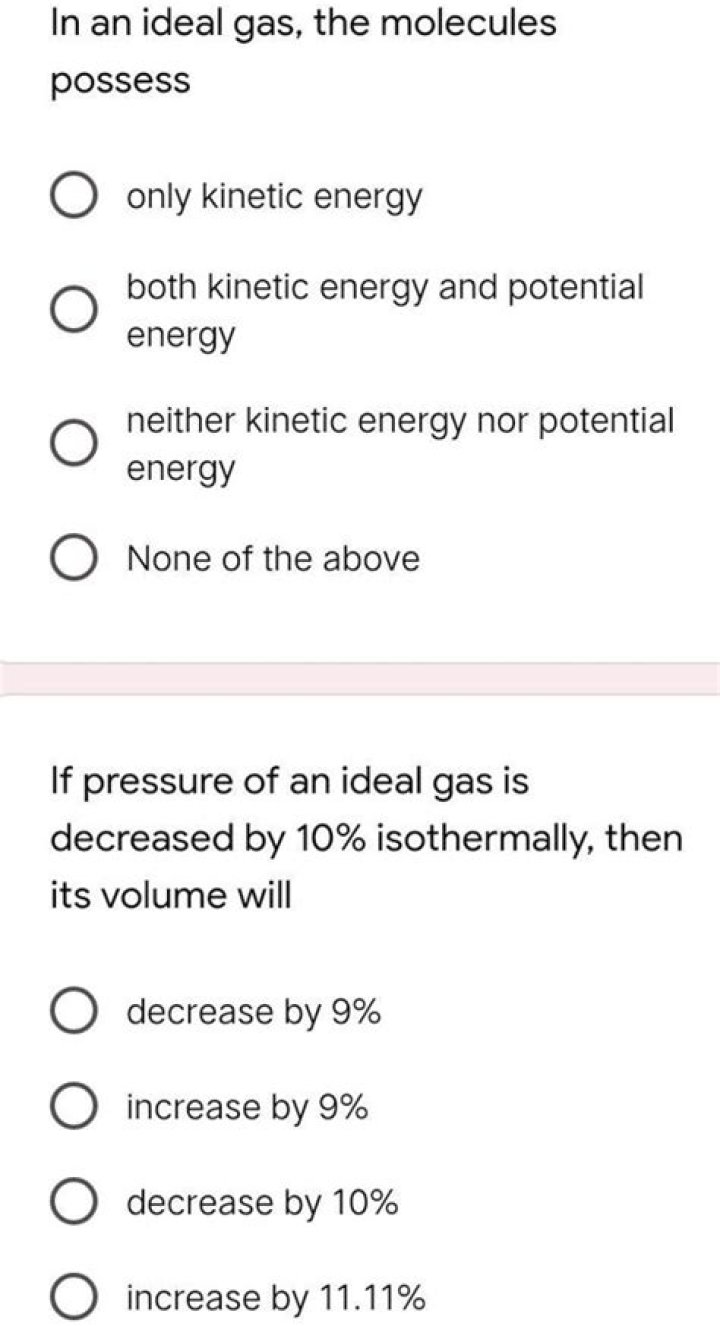 In an ideal gas the molecules possess?