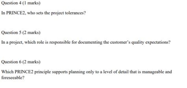 In prince2 who sets the project tolerances?