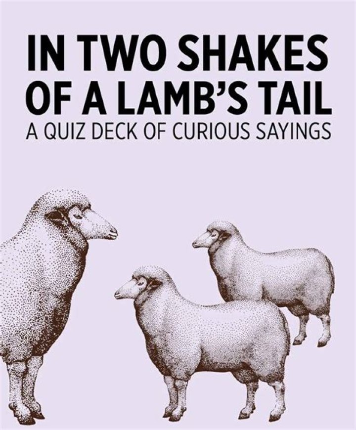 In two shakes of a lamb's tail?