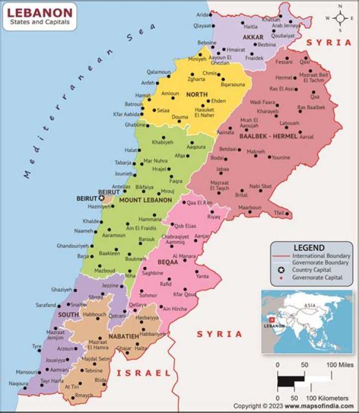 In which continent is lebanon?