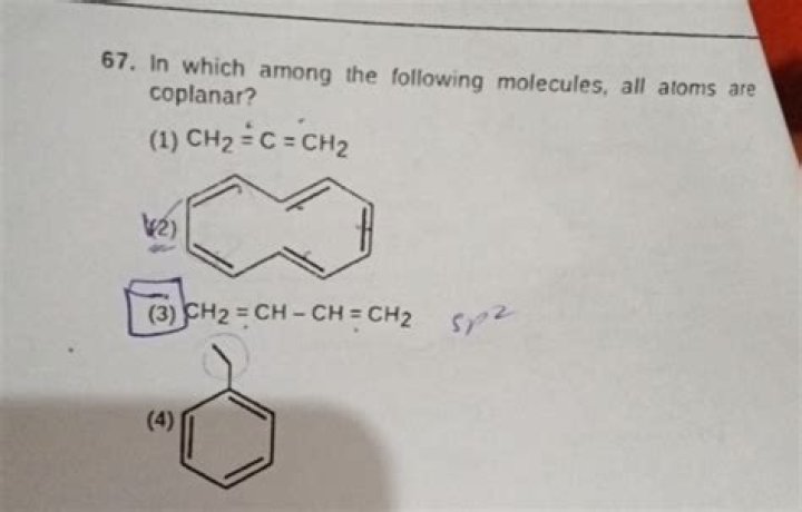 In which of the following molecules all atoms are not coplanar?