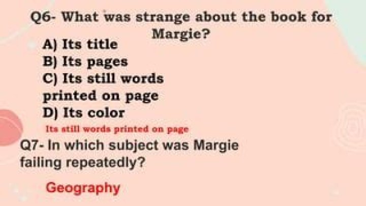In which subject was margie failing repeatedly?