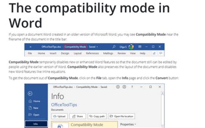 In word what is compatibility mode?