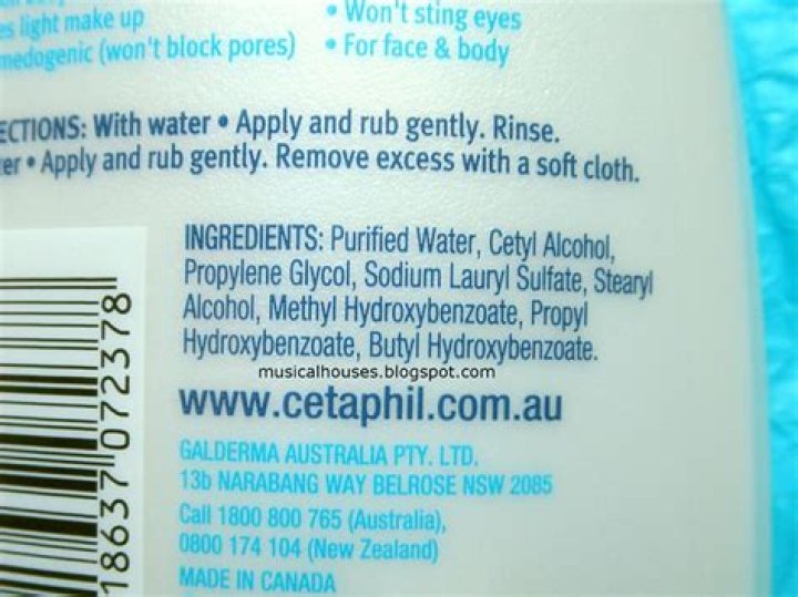 Ingredients in cetaphil cleanser?