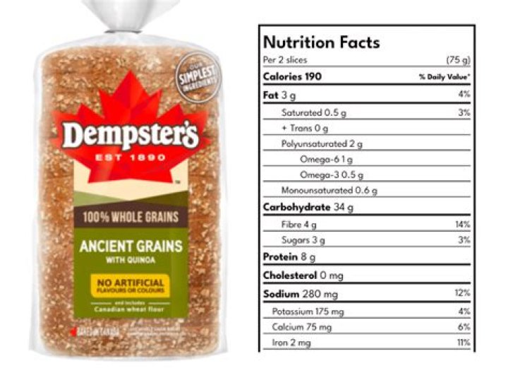 Ingredients in dempsters bread?
