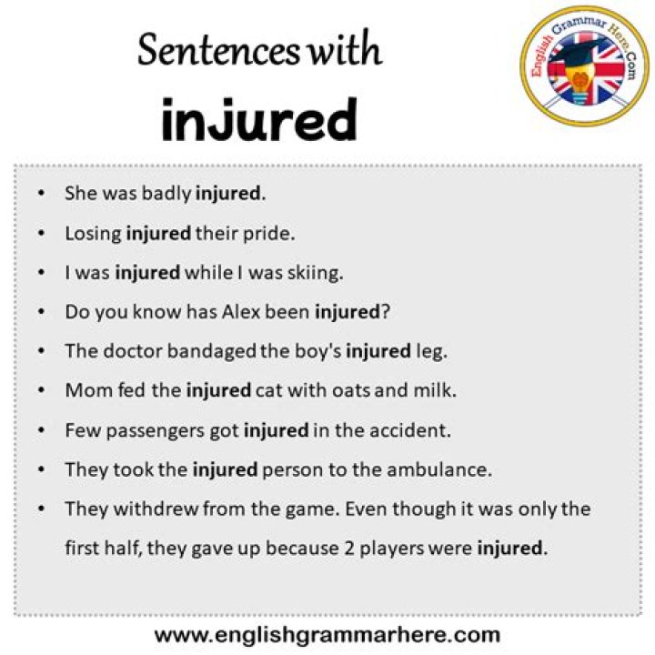 Injured sentence in english?
