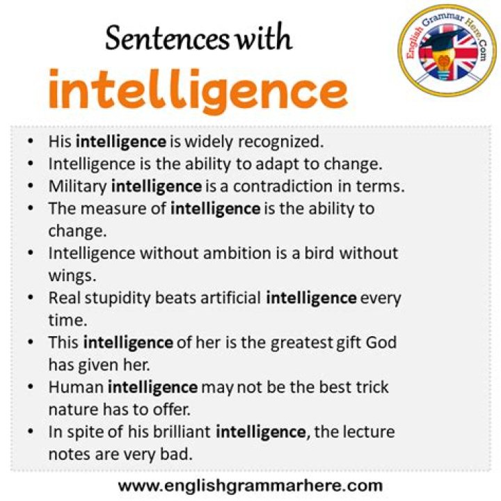 Intelligence in a sentence?