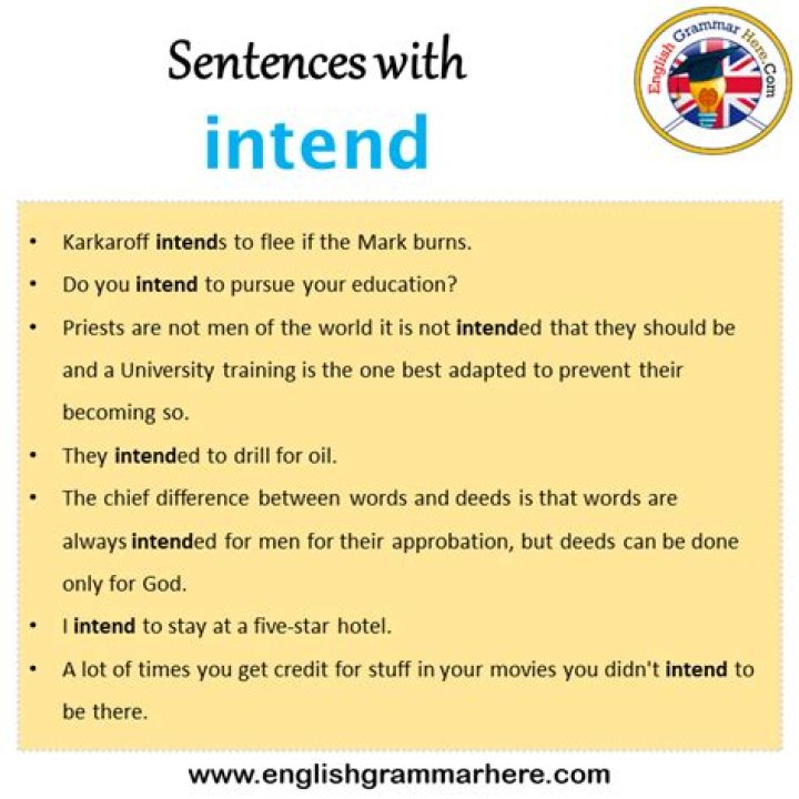 Intends in a sentence?