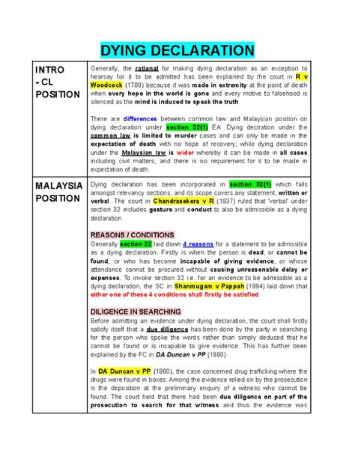 Is dying declaration hearsay?