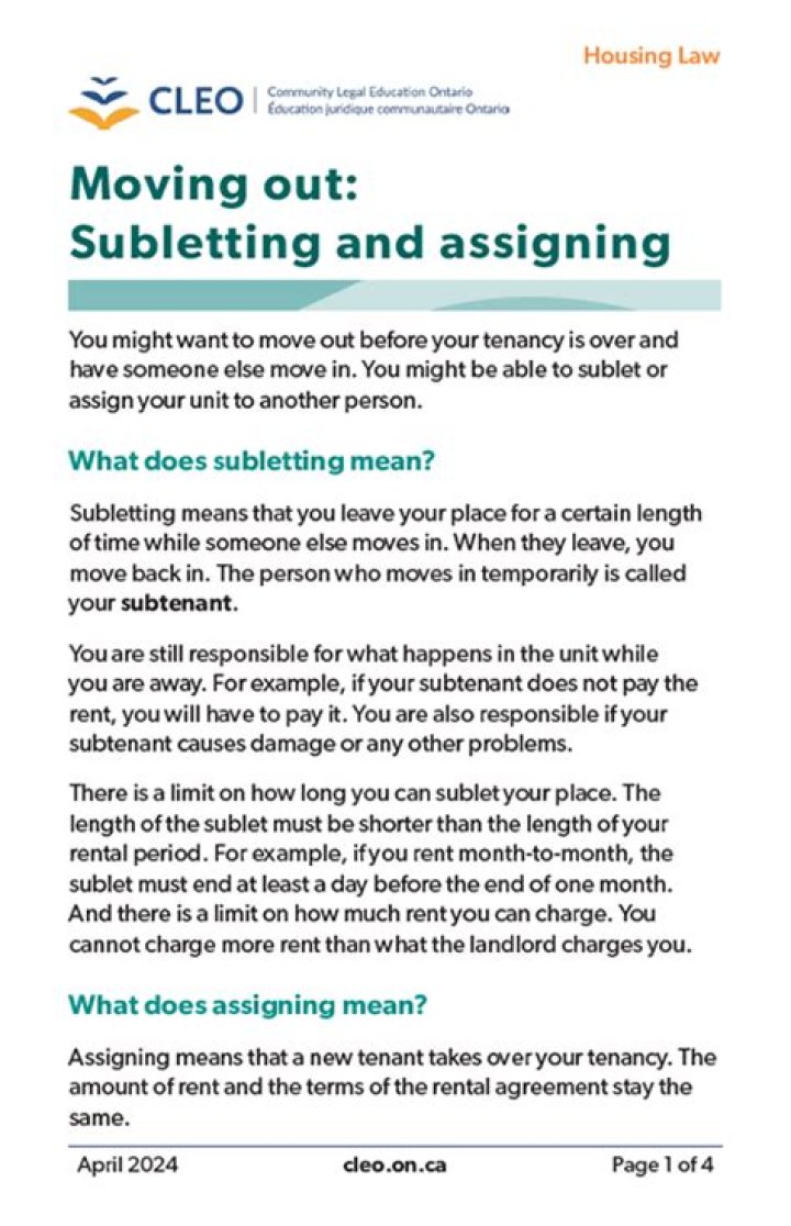 Is subletting legal in california?