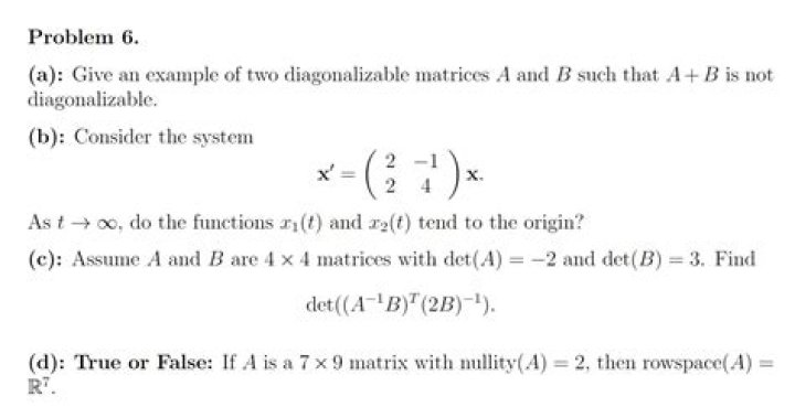 Is the sum of two diagonalizable matrices diagonalizable?