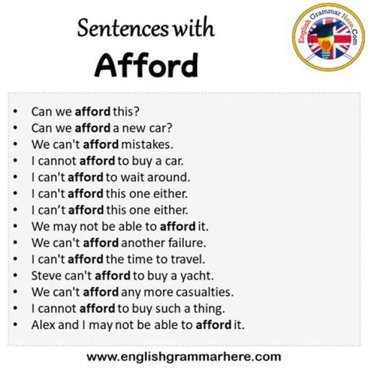 On a afford sentence?