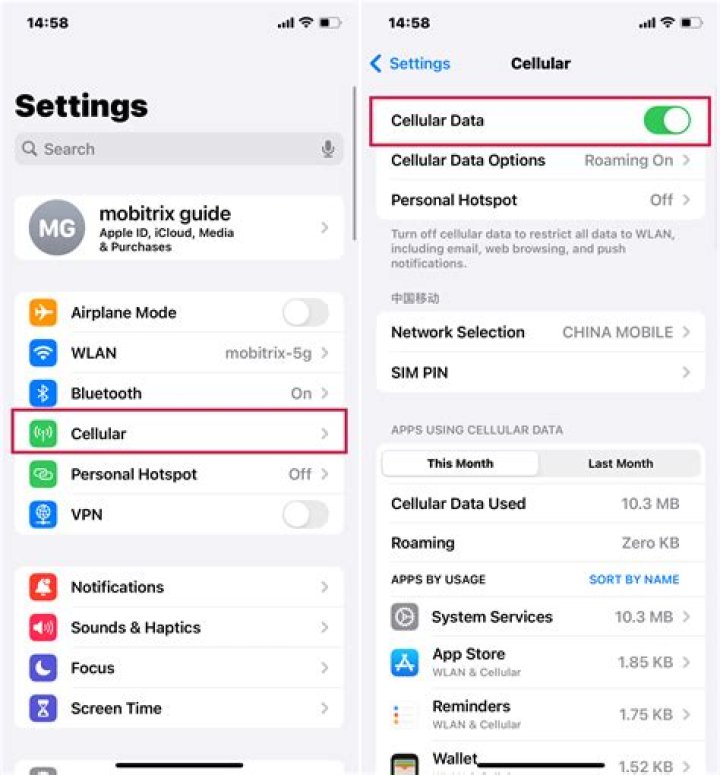 On iphone how to check data usage?