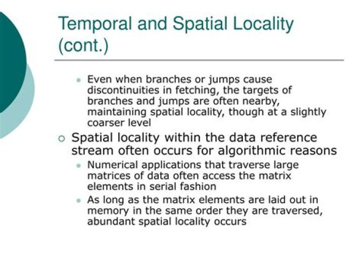 On temporal and spatial locality?