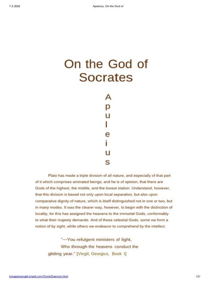 On the god of socrates?