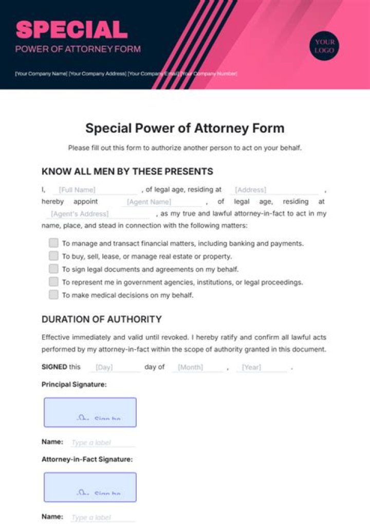 On the special power of attorney?