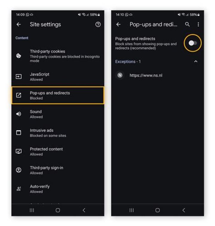 Should i allow pop ups and redirects?