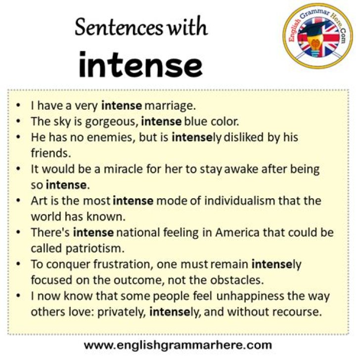 Was intense in a sentence?