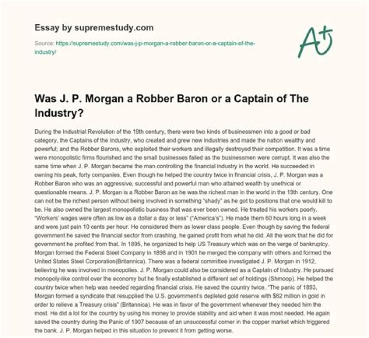 Was j.p morgan a robber baron?