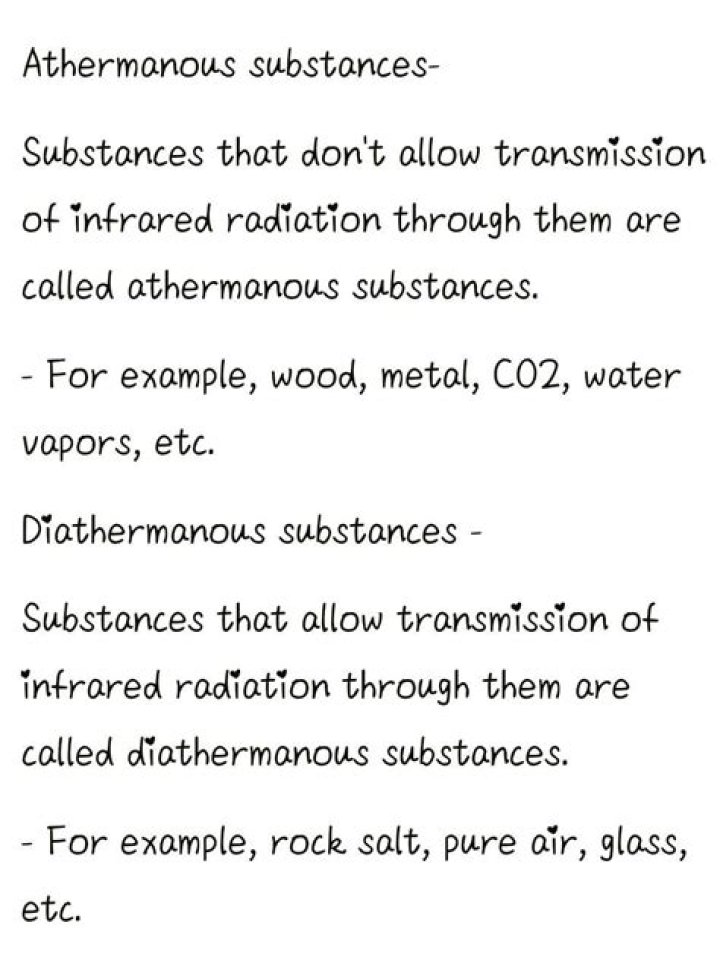What are athermanous substances?