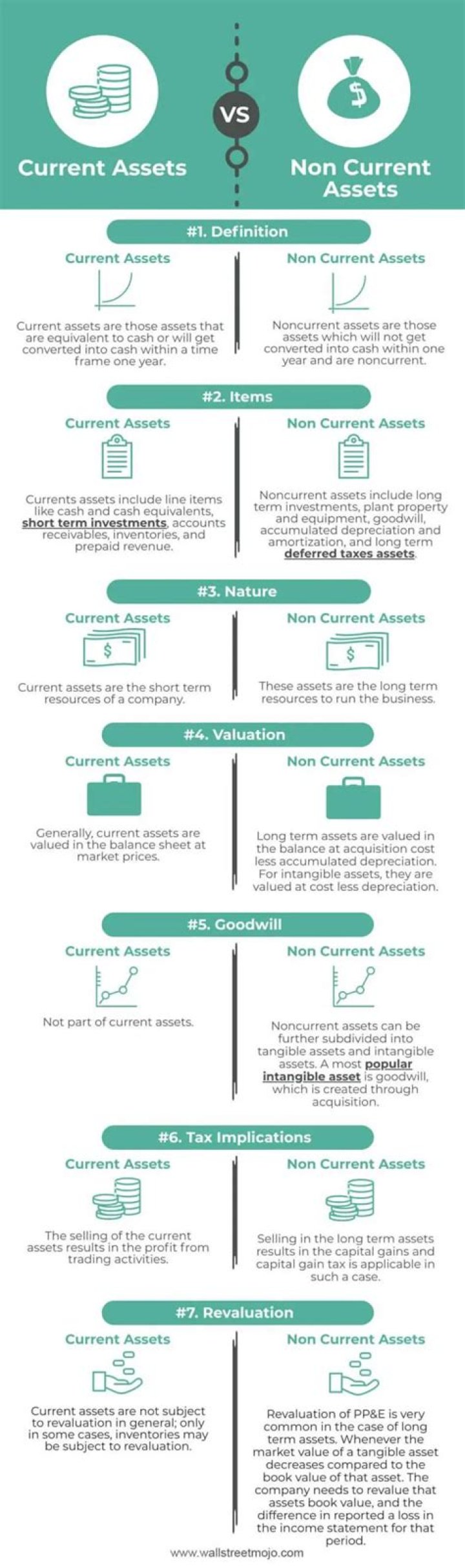 What are noncurrent and current assets?