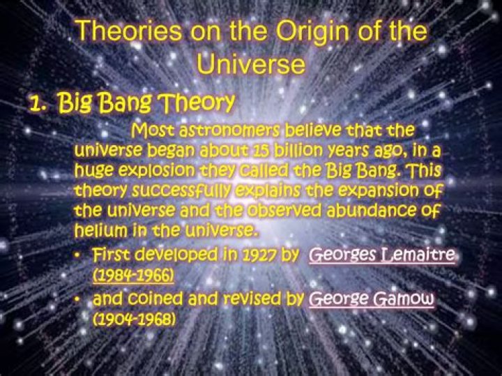 What are the other theories explaining the origin of the universe?