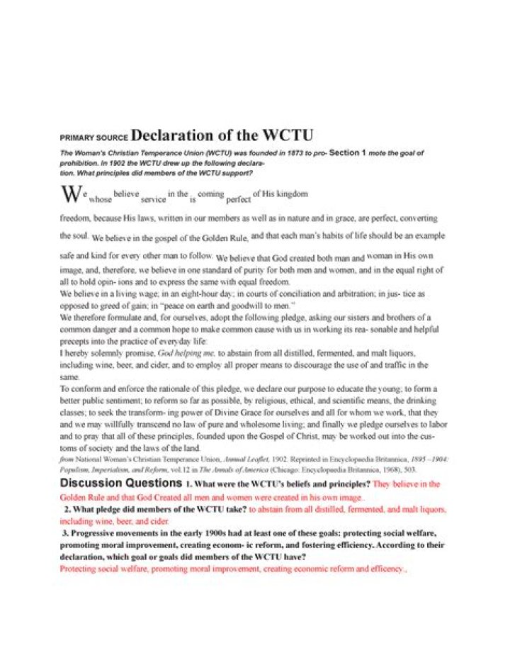 What did the wctu want?
