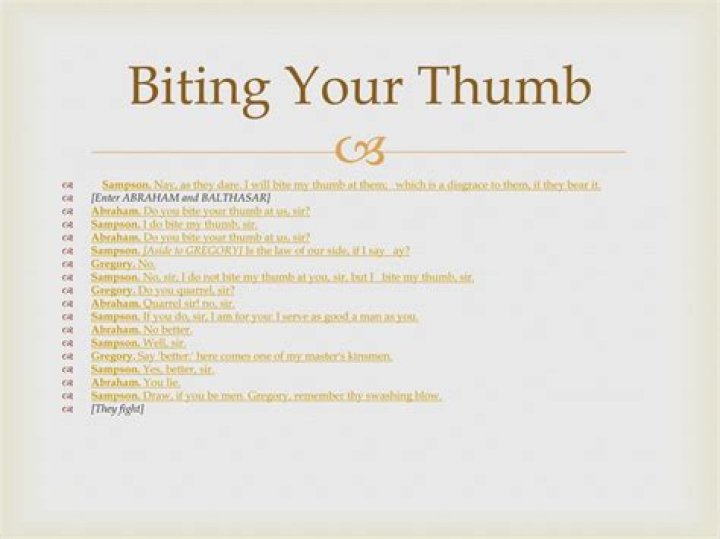 What does biting your thumb mean?