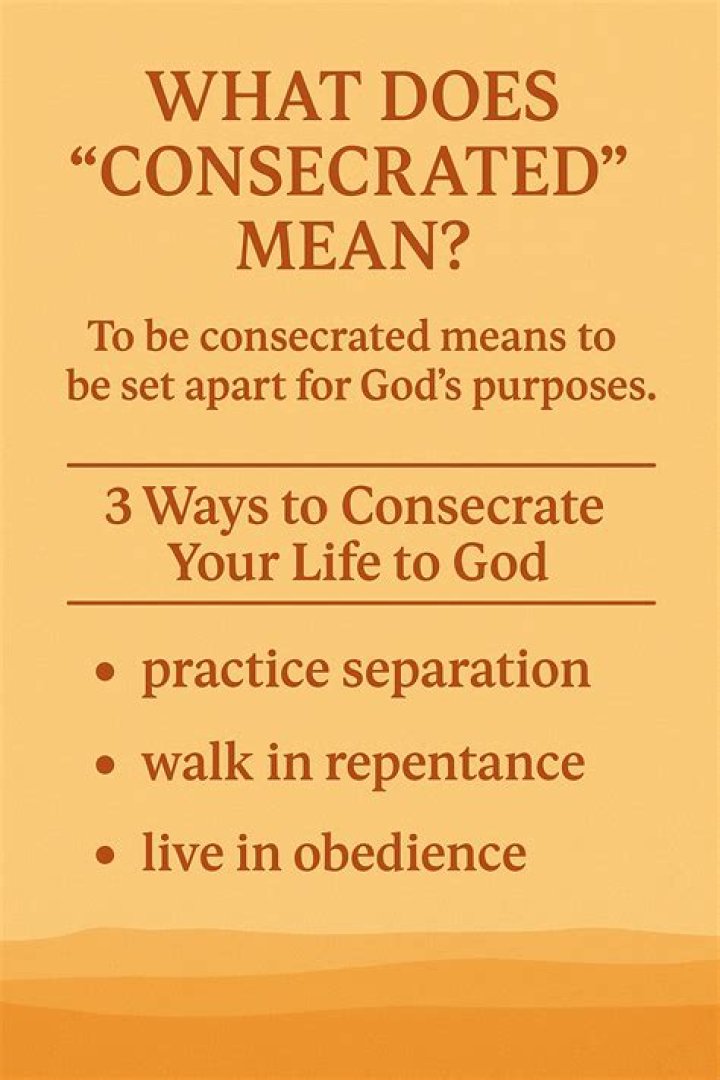 What does consecrated to god mean?