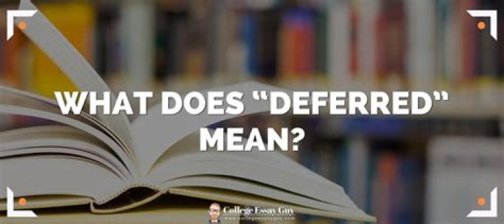What does deferring payments mean?