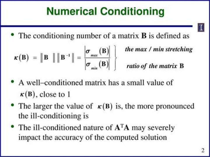 What does it mean ill-conditioned?