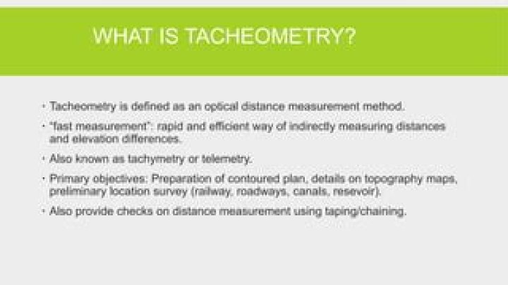 What does tacheometry mean?