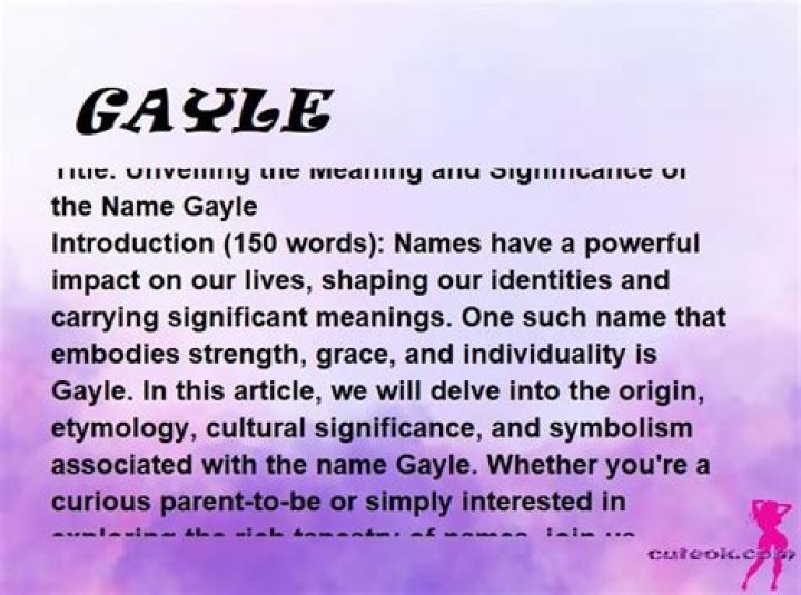What does the name gayle mean?
