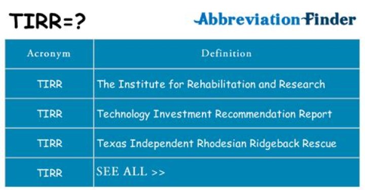 What does tirr stand for?