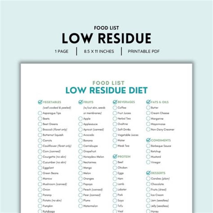 What is a low residue diet?