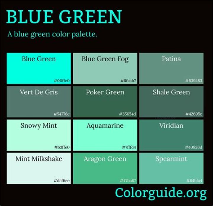 What is bluish green?