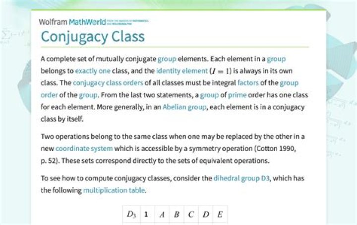 What is conjugacy class?