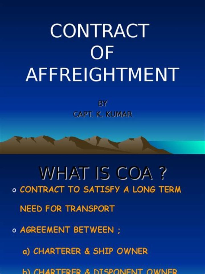 What is contract of affreightment?