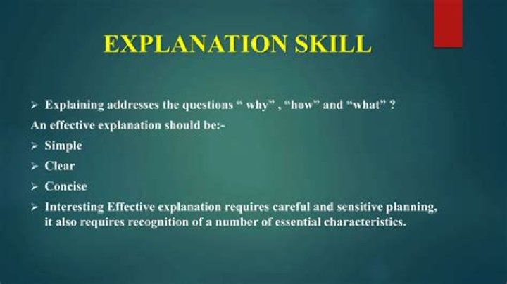 What is explanation skill?