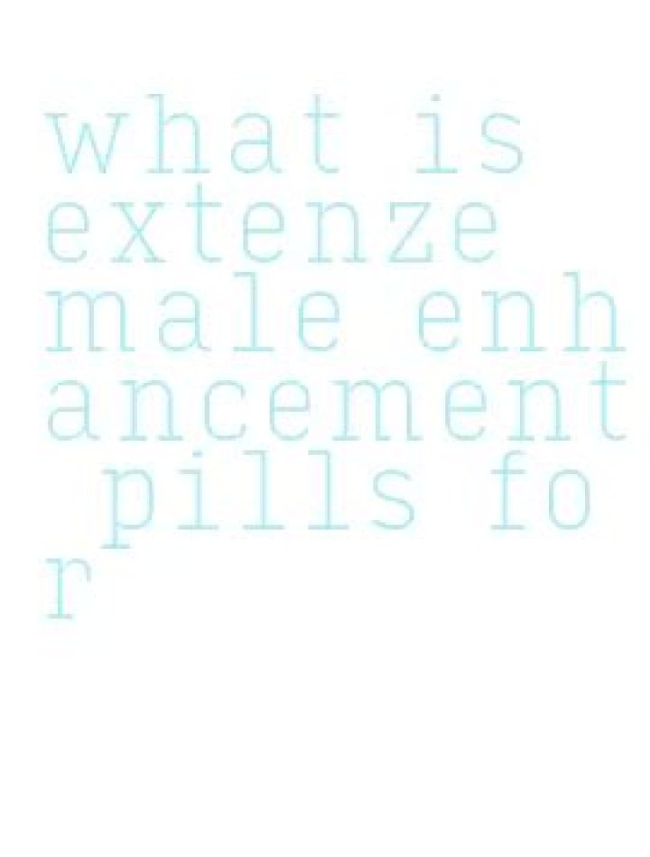 What is extenze male enhancement?