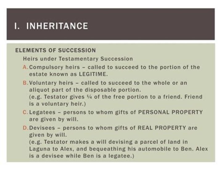 What is legatees and devisees?