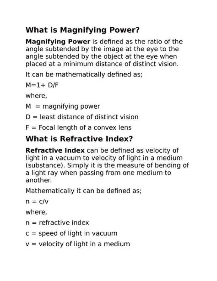 What is magnifying power?
