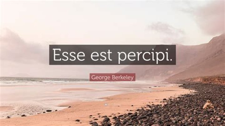What is meant by esse est percipi?