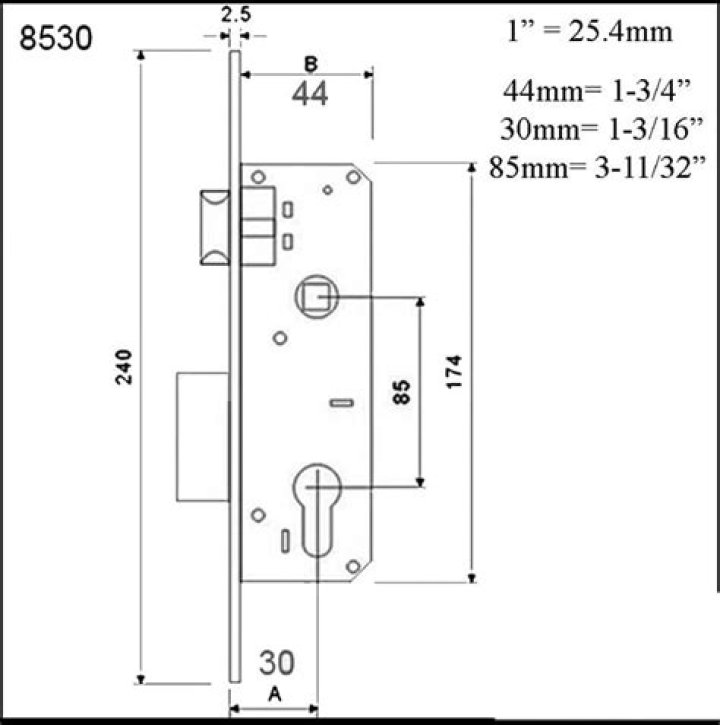 What is mortice lock backset?