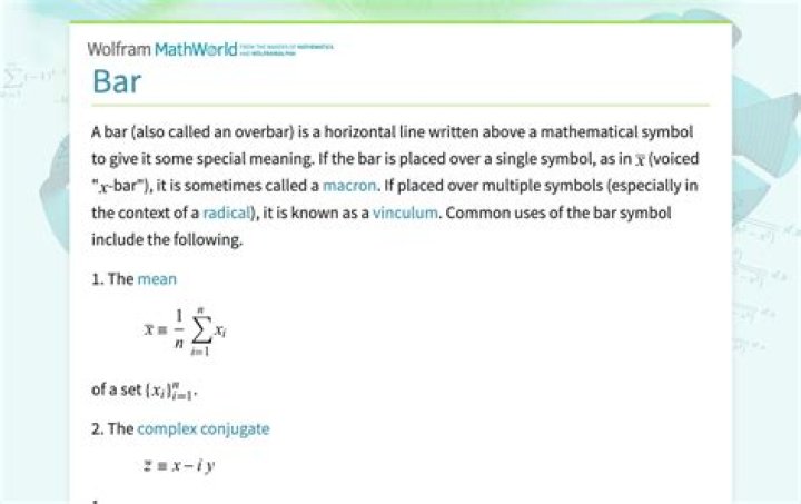 What is overbar called?